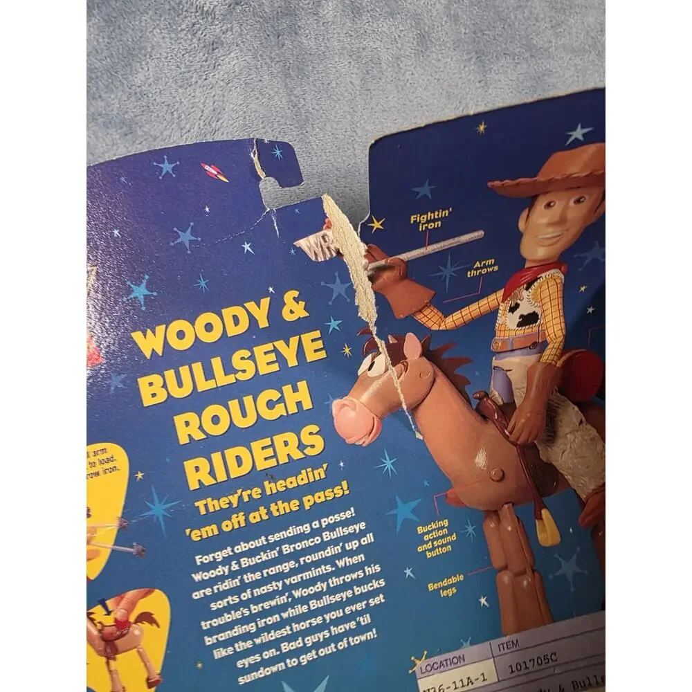 1999 Toy Story 2 🔥 WOODY & BULLSEYE 🔥Rough Riders Action Figures PKG Is Torn
